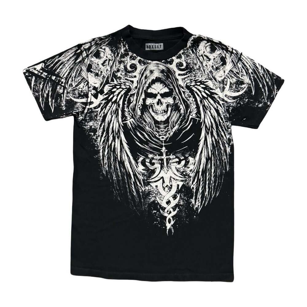 Vintage Y2K Skull Short Sleeve Tshirt Size Small